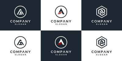 Monogram set logo design template. vector