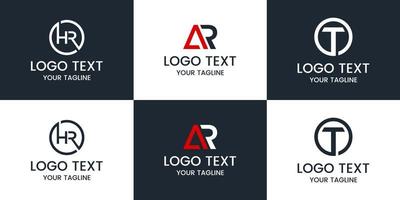 Monogram set logo design template. vector