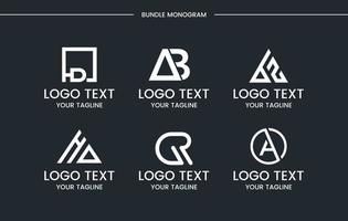 Monogram set logo design template. vector