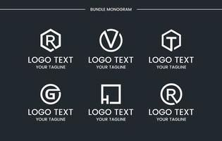 Monogram set logo design template. vector