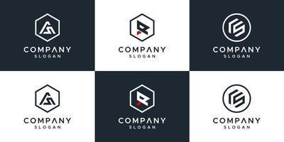 plantilla de diseño de logotipo de conjunto de monograma. vector