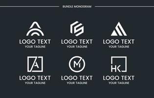 Monogram set logo design template. vector