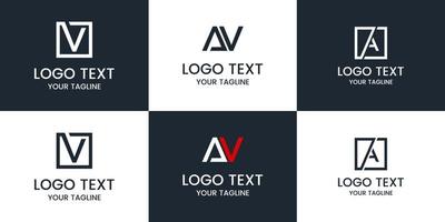 Monogram set logo design template. vector