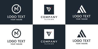 Monogram set logo design template. vector