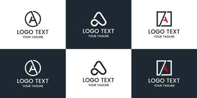 Monogram set logo design template. vector