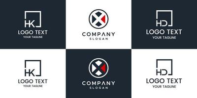 Monogram set logo design template. vector