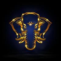 gold elephant symbol vector