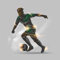 soccer player runs with ball vector