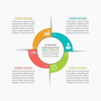 Circle Infographic Template With 4 Options. vector