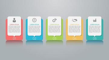 Infographic Template With 5 Options. vector