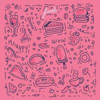 food doodle style . cake doodle style vector