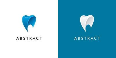 diseño de logotipo 3d abstracto para dental vector