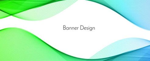 Fondo de banner de diseño de onda decorativa moderno verde abstracto vector