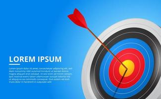 3D archery target and arrow sport game. Business success targeting concept illustration vector