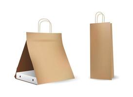 Empty shopping bag mockup design template. vector