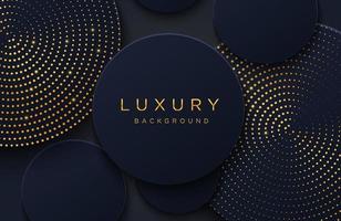 Luxury elegant background with shiny gold dotted pattern isolated on black. Abstract realistic papercut background. Elegant Cover template vector