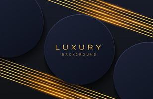 Luxury elegant background with shiny gold lines pattern isolated on black. Abstract realistic papercut background. Elegant Cover template vector