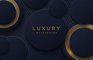 Luxury elegant background with shiny gold lines pattern isolated on black. Abstract realistic papercut background. Elegant Cover template vector