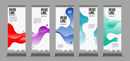 Vector colorful geometric and curve roll up banner