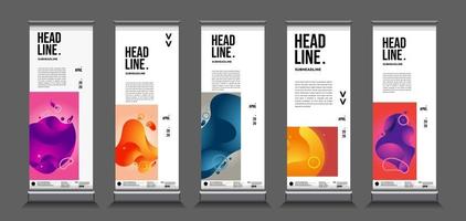 Vector colorful geometric and curve roll up banner