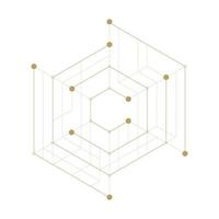 Abstract geometric hexagon. Lines minimalistic design. vector