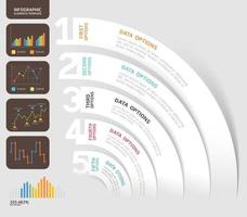 plantilla de diseño de infografías de negocios. ilustración vectorial. se puede utilizar para diseño de flujo de trabajo, diagrama, opciones numéricas, opciones de inicio, diseño web. vector