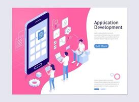 Application development vector isometric illustrations.