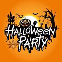 Halloween party vector illustration.