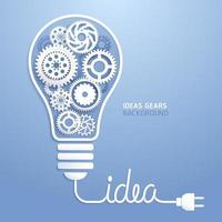 Light bulb idea with gears background vector illustrations.