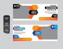 Food banner template design set vector