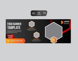 Food social media promotion and web banner design template