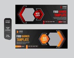 Fast food concept web banner template set vector