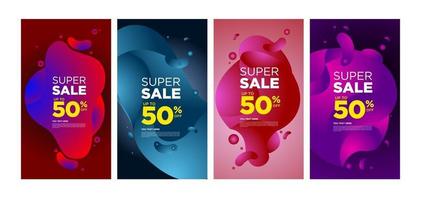 Vector colorful fluid and curve super sale banner