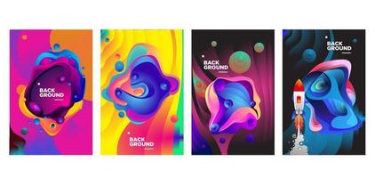 Vector colorful fluid and liquid gradient background banner