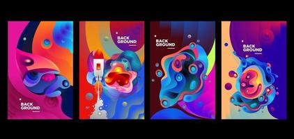 Vector colorful fluid and liquid gradient background banner