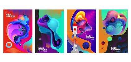 Vector colorful fluid and liquid gradient background banner