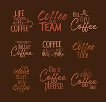 coffee letterings on brown background vector design