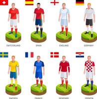 Group soccer football player jersey national world team. Vector Illustration.