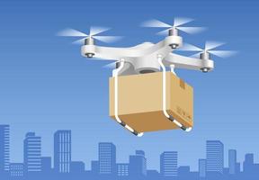 Drone delivery technology. Vector illustrations.