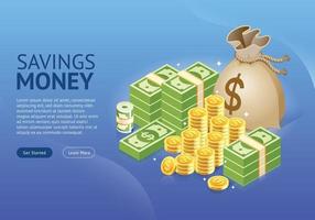 Set of money icons banner. Vector illustrations.
