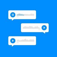 Voice message icon for mobile device. Social audio app. vector