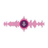 Microphone icon. Voice Recognition AI personal assistant modern technology visual concept. vector