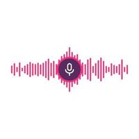 Microphone icon. Voice Recognition AI personal assistant modern technology visual concept. vector