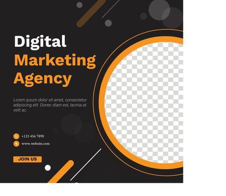 Digital marketing agency social media post template design.