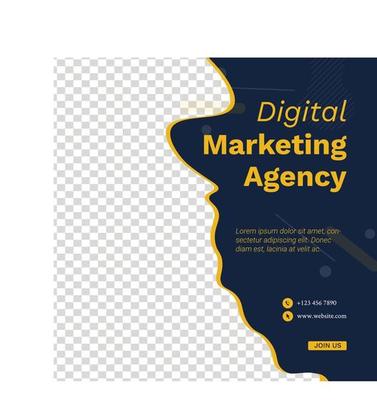 Digital marketing agency social media post template design.