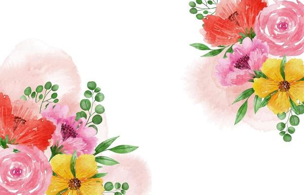 Beautiful Watercolor Spring Floral Background