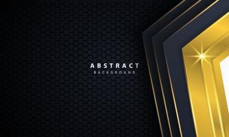 Modern gold black background with 3D Overlap layers effect. vector