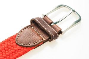 Belt with buckle on white background photo