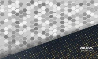 Dark abstract background with black overlap layers. Texture with hexagon textured background. vector