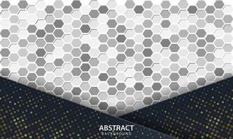 Dark abstract background with black overlap layers. Texture with hexagon textured background.